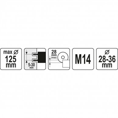 Adapteris dulkių siurbliui YATO YT-82988 | kampiniams šlifuokliams | M14 | 125MM