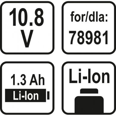 Akumuliatorius STHOR 78985 | Li-ion | 10.8V | 1.3AH 2