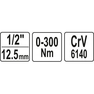 Dinamometrinis raktas YATO YT-07641 | 1/2" | 0-300Nm