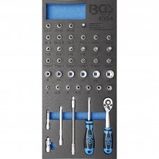 Įrankių dėklas BGS Technic 4054 | 1/3 | galvučių ir raktų rinkinys | 41VNT.