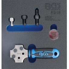 Įrankių dėklas BGS Technic 8918 | 1/6 | stabdžių vamzdelių valcavimo įrankių komplektas | 3/16" | 4VNT.