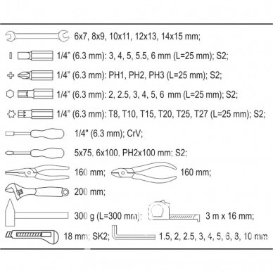 Įrankių rinkinys YATO YT-39280 | 44VNT. 4