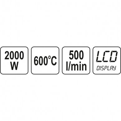Kaitinimo fenas YATO YT-82293 | 2000W | LCD | 600° 2