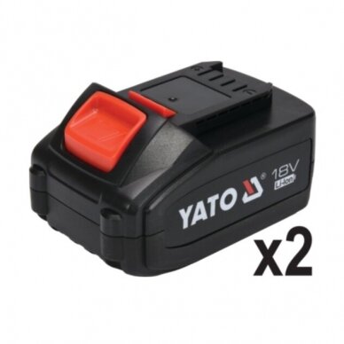 Kampinis šlifuoklis YATO YT-828295 | brushless | soft start | Li-ion | 18V | M14 | 125MM | du akumuliatoriai 4