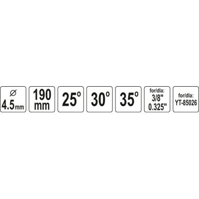 Kreipiančioji / gidas apvalioms dildelėms | 4.5 mm (YT-85045) 2