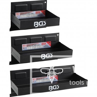 Magnetinių lentynų rinkinys įrankių spintelėms BGS Technic 67150 | 3VNT.
