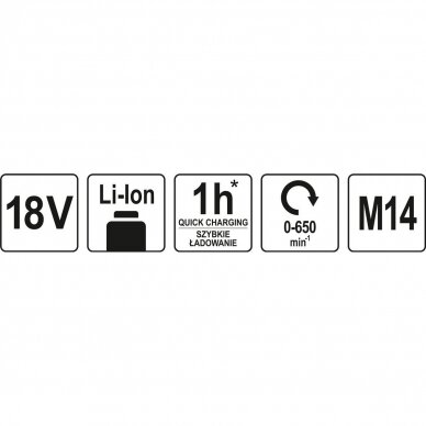 Maišyklė YATO YT-82881 | Li-ion | 18V | M14 | be akumuliatoriaus 4