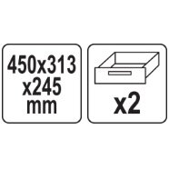 Sisteminė dėžė modulinė | 2 stalčiai | T2 S12 (YT-08973) 3